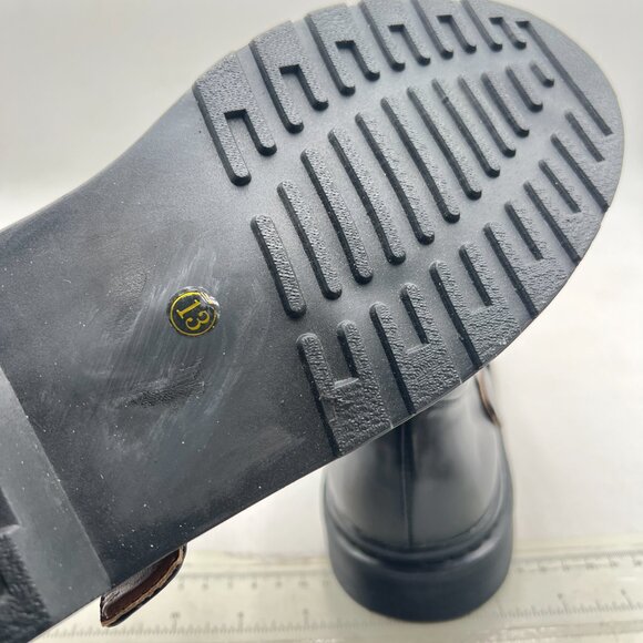 YDN Black Retro Rounded Toe Low Heel Mary Janes Pump Comfort Slip On Dress Shoes - Picture 6 of 8